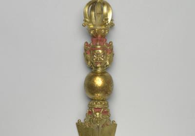 图片[2]-Gilt iron Vajrakilaya dagger, made in Tibet, Qing dynasty (1644-1911)-China Archive